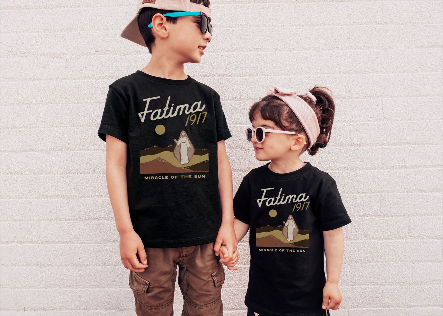 Toddler Short Sleeve Tee - Fatima 1917 - Black 2T-5T