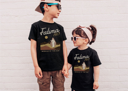 Toddler Short Sleeve Tee - Fatima 1917 - Black 2T-5T
