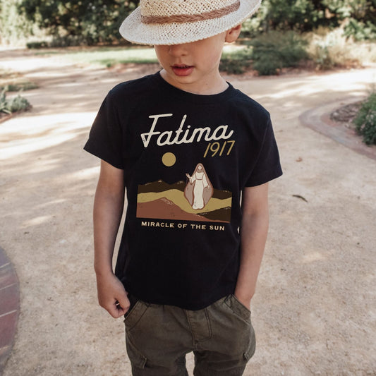 Toddler Short Sleeve Tee - Fatima 1917 - Black 2T-5T