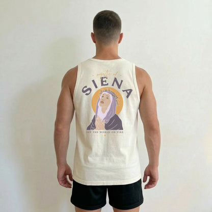 Siena Tank Top in Ivory and Black