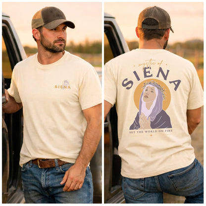 Siena Heavyweight Tshirt in Ivory, Black