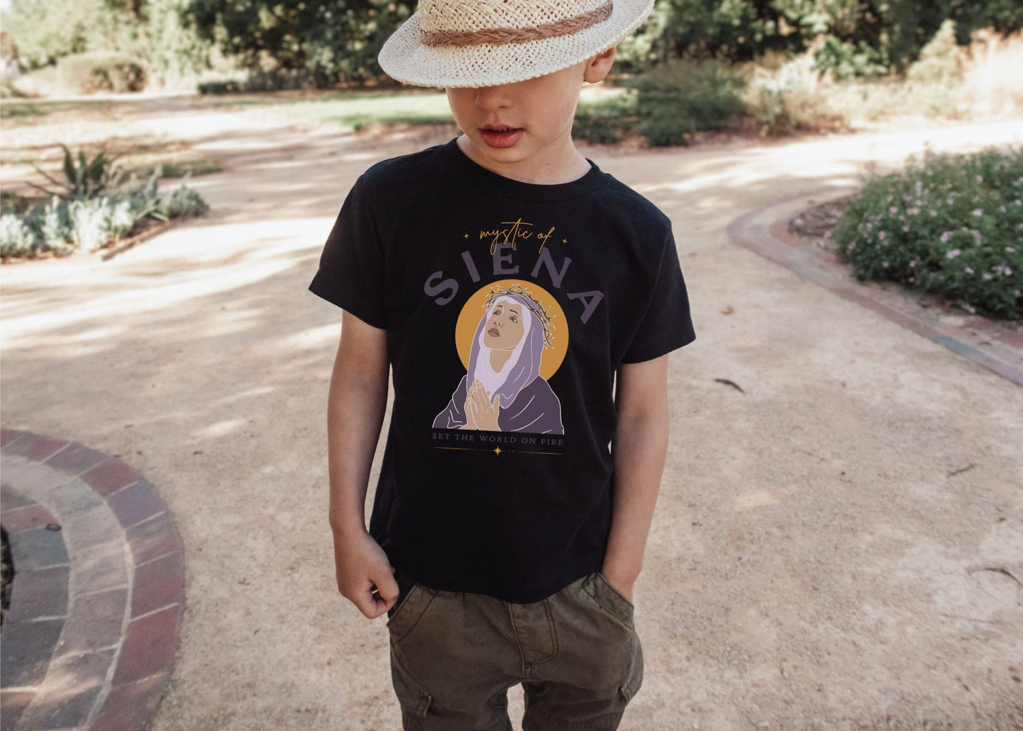 Siena Youth Short Sleeve T-Shirt in Black, Natural, White